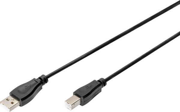 Digitus Cavo USB USB 2.0 Spina USB-A, Spina USB-B 1.80 m Nero AK-300102-018-S