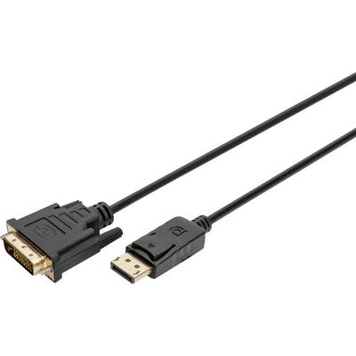 Cavo nero con connettore DVI sul lato sinistro e connettore DisplayPort sul lato destro, per il collegamento di monitor.