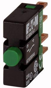 Interruttore elettrico con pulsante verde, contrassegnato con 'EATON' e specifiche tecniche. Adatto per applicazioni industriali.