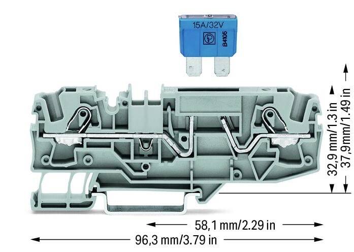 WAGO 2006-1681 Morsetto portafusibili 7.50 mm A molla Attribuzione: L Grigio 1 pz.-1