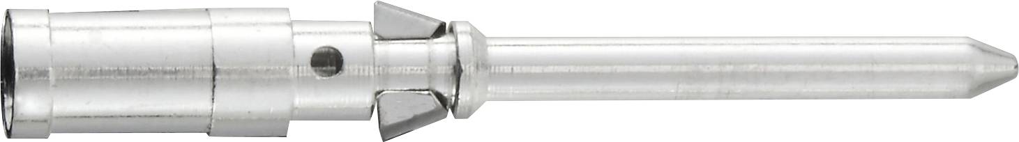 Tubo metallico argentato con corpo cilindrico e estremità appuntita, probabilmente parte di un utensile o di un componente meccanico.
