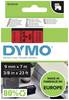 DYMO 40917 Cassetta nastro Poliestere Colore Nastro: Rosso Colore carattere: Nero 9 mm 7 m