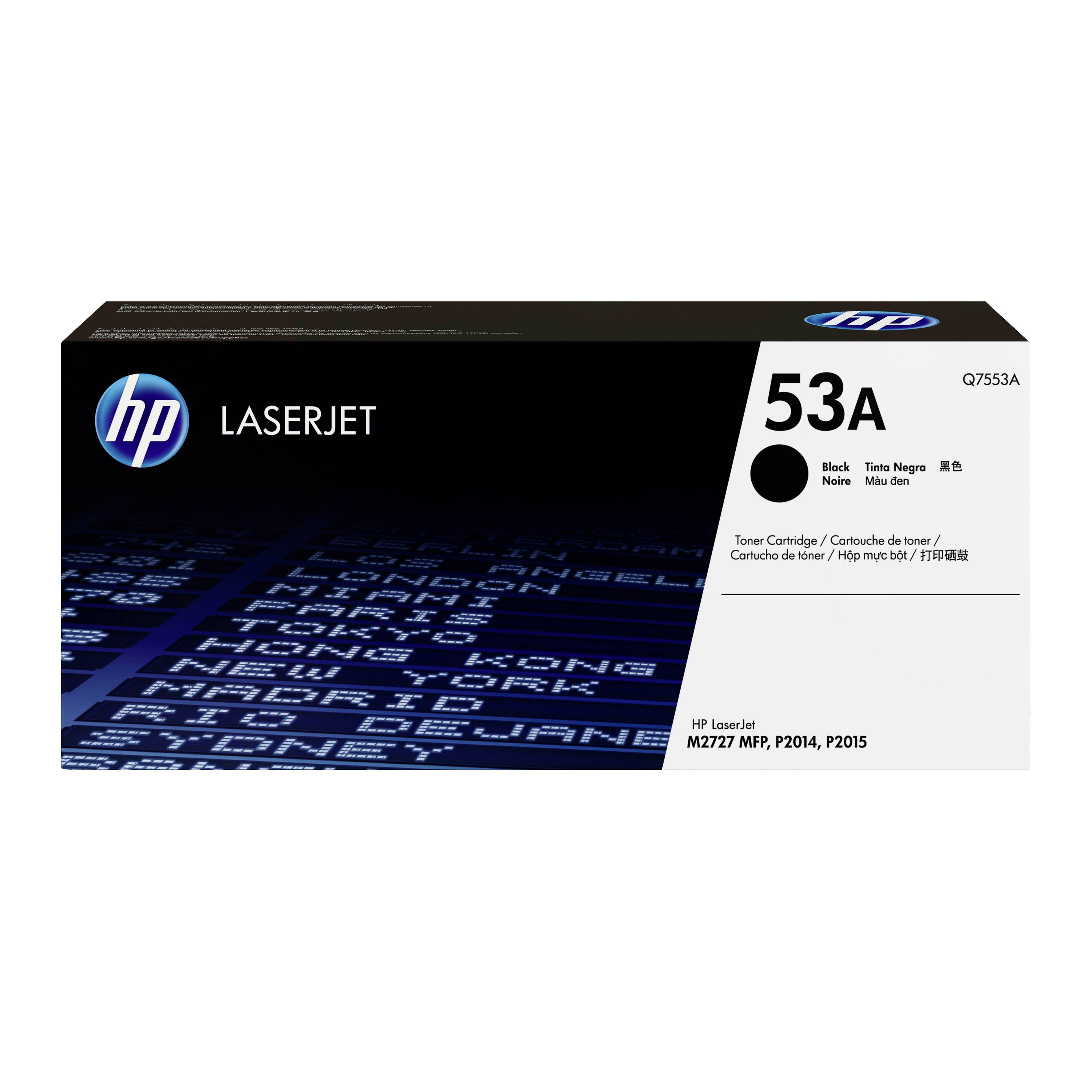 Cartuccia di toner nero HP LaserJet 53A per stampanti multifunzione M2727 MFP, P2014 e P2015.
