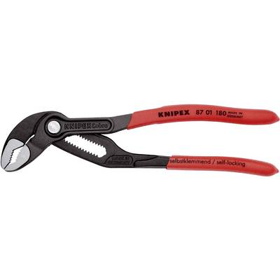 Pinza Knipex rossa e nera, modello 87 01 180, con meccanismo di bloccaggio automatico, fabbricata in Germania.