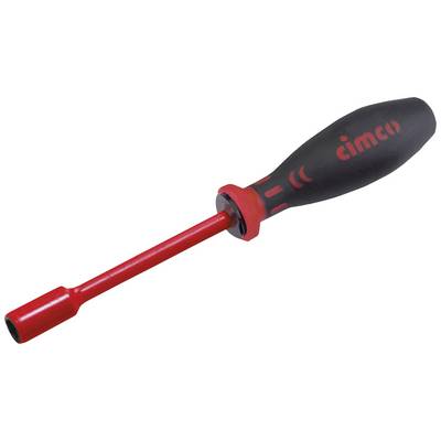 Cacciavite esagonale con manico rosso e rivestimento nero antiscivolo. Strumento per lavori di avvitamento.