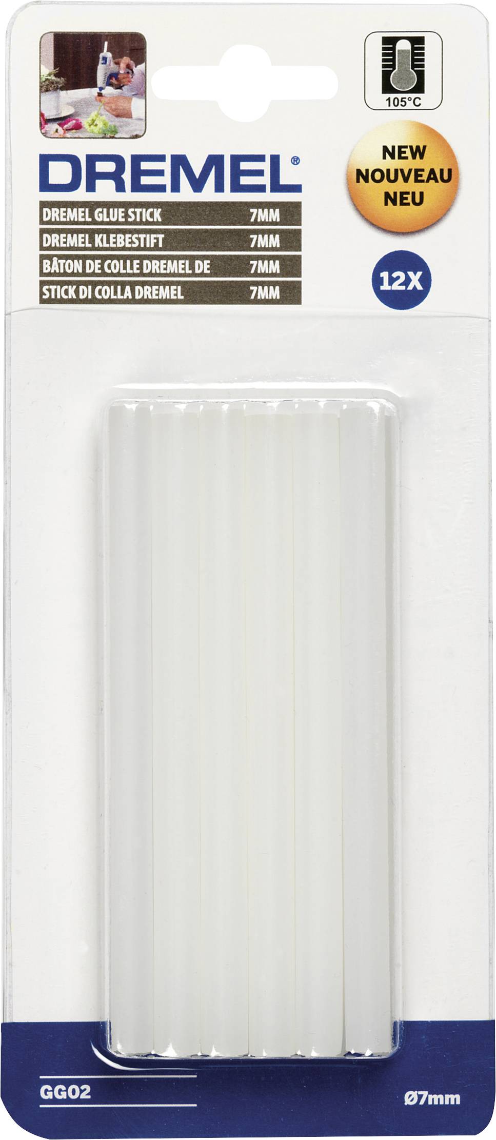 Dremel GG02 Stick colla a caldo 7 mm 100 mm Trasparente 65 g 12 pz.