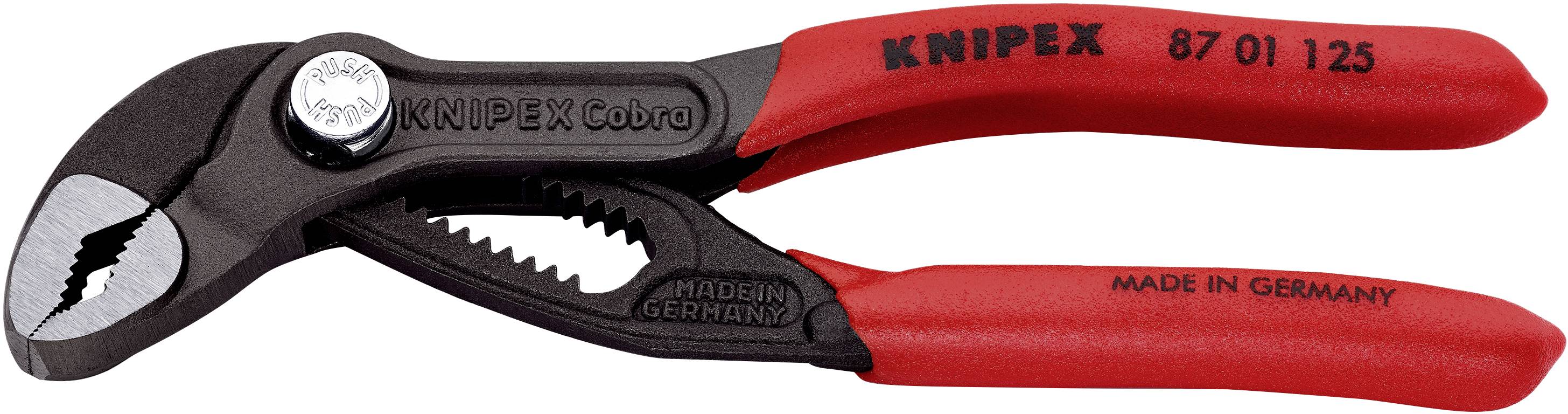 Pinza regolabile per pompa acqua KNIPEX con testa nera, con scritto 'MADE IN GERMANY'.