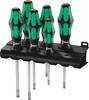 Kit cacciaviti Officina e meccanica 6 parti Wera 334/355/6 Rack Taglio, Croce Pozidriv
