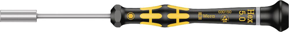 Cacciavite con impugnatura nera e dettagli gialli, adatto per viti Torx misura T6, marca nominata.
