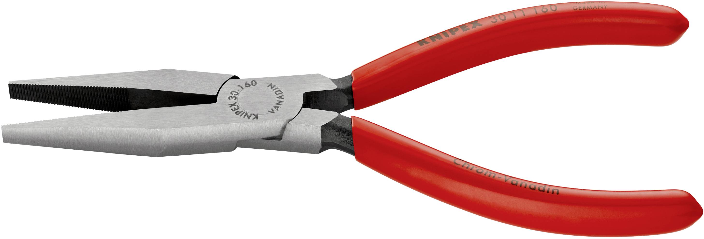 Pinza di Langbeck con impugnature rosse, idonea per afferrare e piegare fili con precisione.