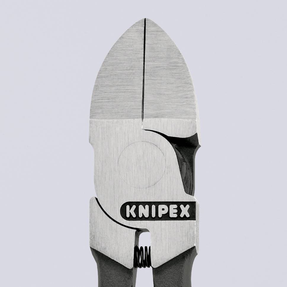 Pinza della marca Knipex con superficie argentata, adatta al taglio di fili o altri materiali.