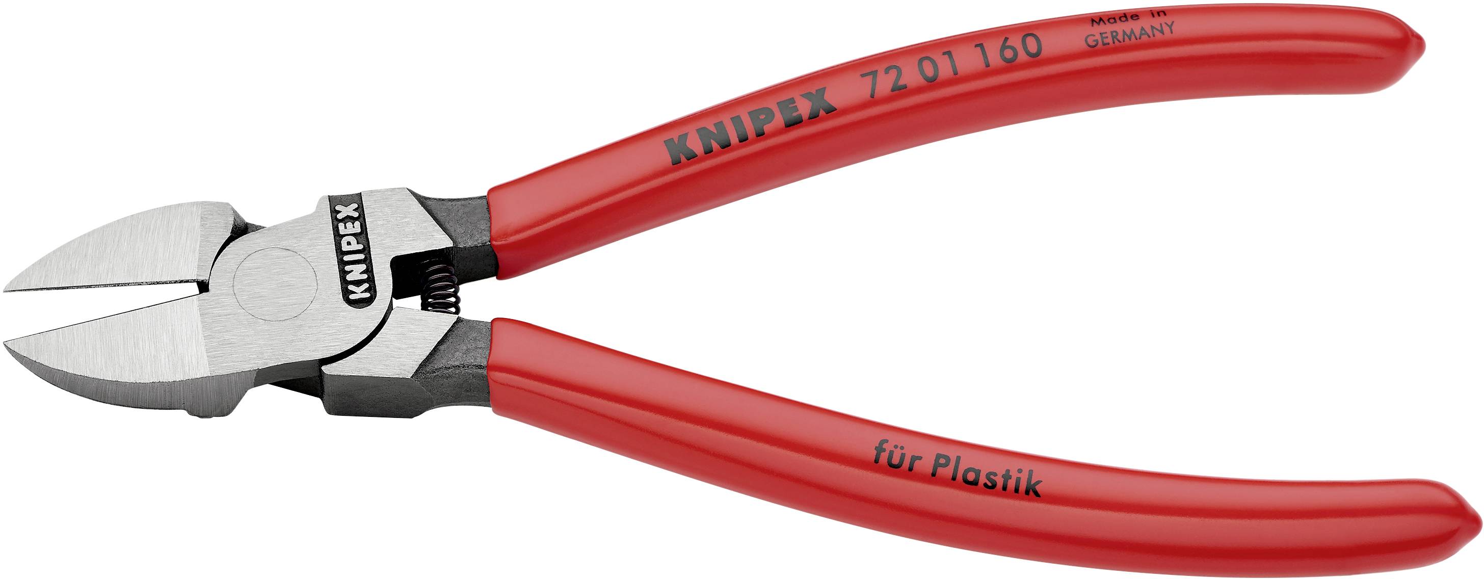 Pinza rossa con la scritta 'per plastica', idonea al taglio di materiale plastico.