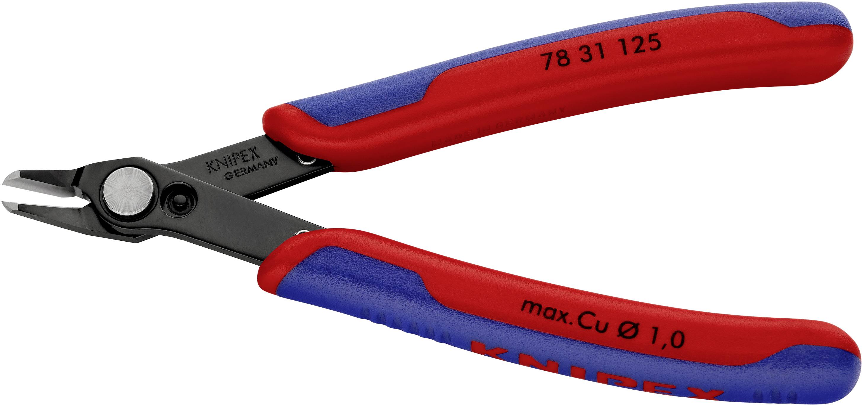 Tronchese con manico rosso-blu, numero modello 78 31 125, adatta per taglio max Cu Ø 1,0. Ideale per lavori di taglio precisi.