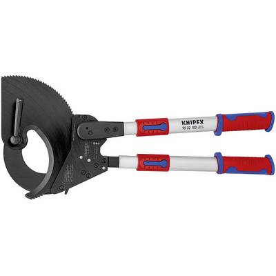 Tronchese con impugnature rosse e blu, adatta al taglio di cavi spessi. Nome del marchio 'Knipex' visibile sulle impugnature.
