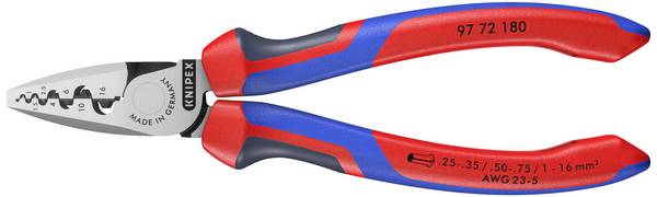 Knipex  97 72 180 Pinza crimpatrice  Boccola 0.25 fino a 16 mm²