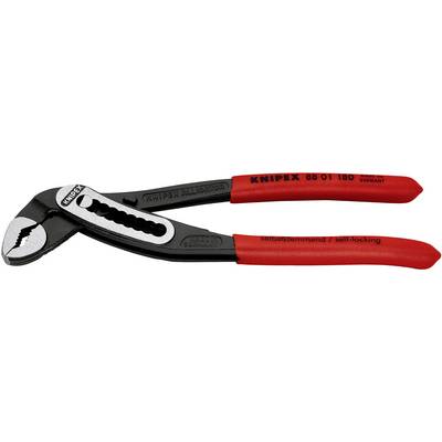 Pinza KNIPEX rossa con ganasce regolabili, autobloccante, 180 mm. Adatta per diverse attività di presa e taglio.