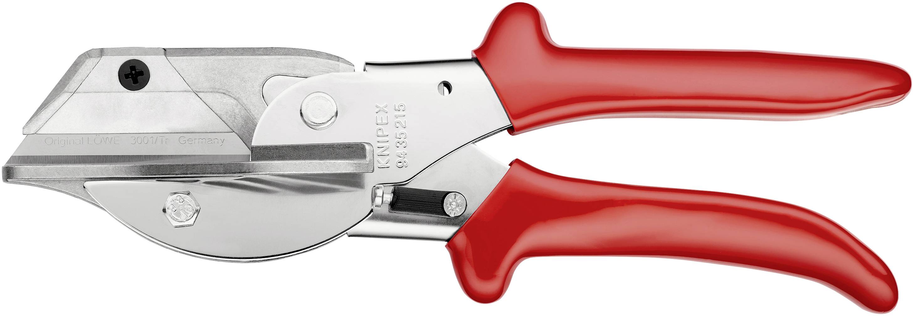 Una forbice rossa e argento, realizzata in metallo e plastica, ideale per tagli precisi, con impugnature ergonomiche per una presa migliore.