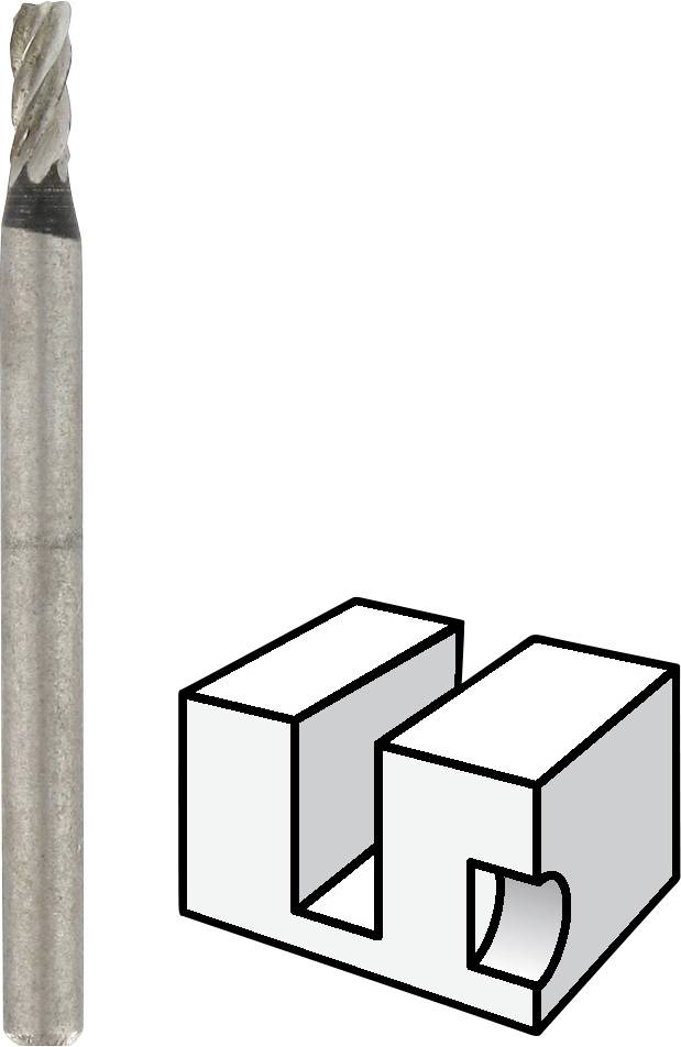 Il 'Wendelnutfräser' mostra un utensile rotante e un disegno tecnico di un pezzo con tagli verticali e orizzontali.