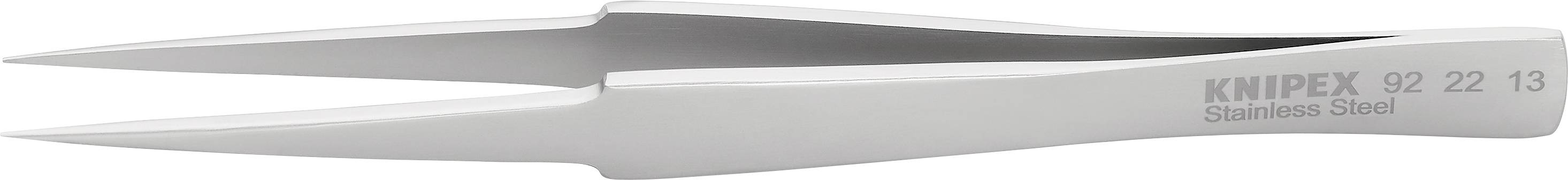 Pinzetta in acciaio inossidabile Knipex con punta fine, adatta per lavori di precisione in laboratorio o per riparazioni elettroniche.