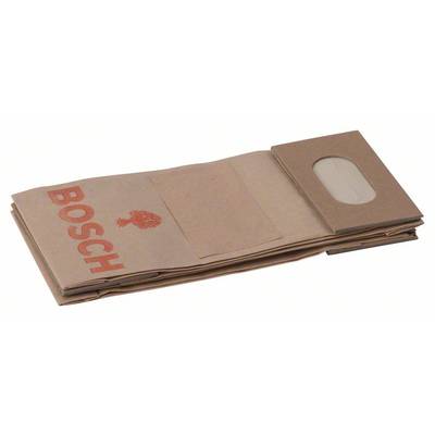 Sacchetti per aspirapolvere con logo 'Bosch', forma rettangolare, realizzati in carta marrone. Idonei per modelli di aspirapolvere Bosch.