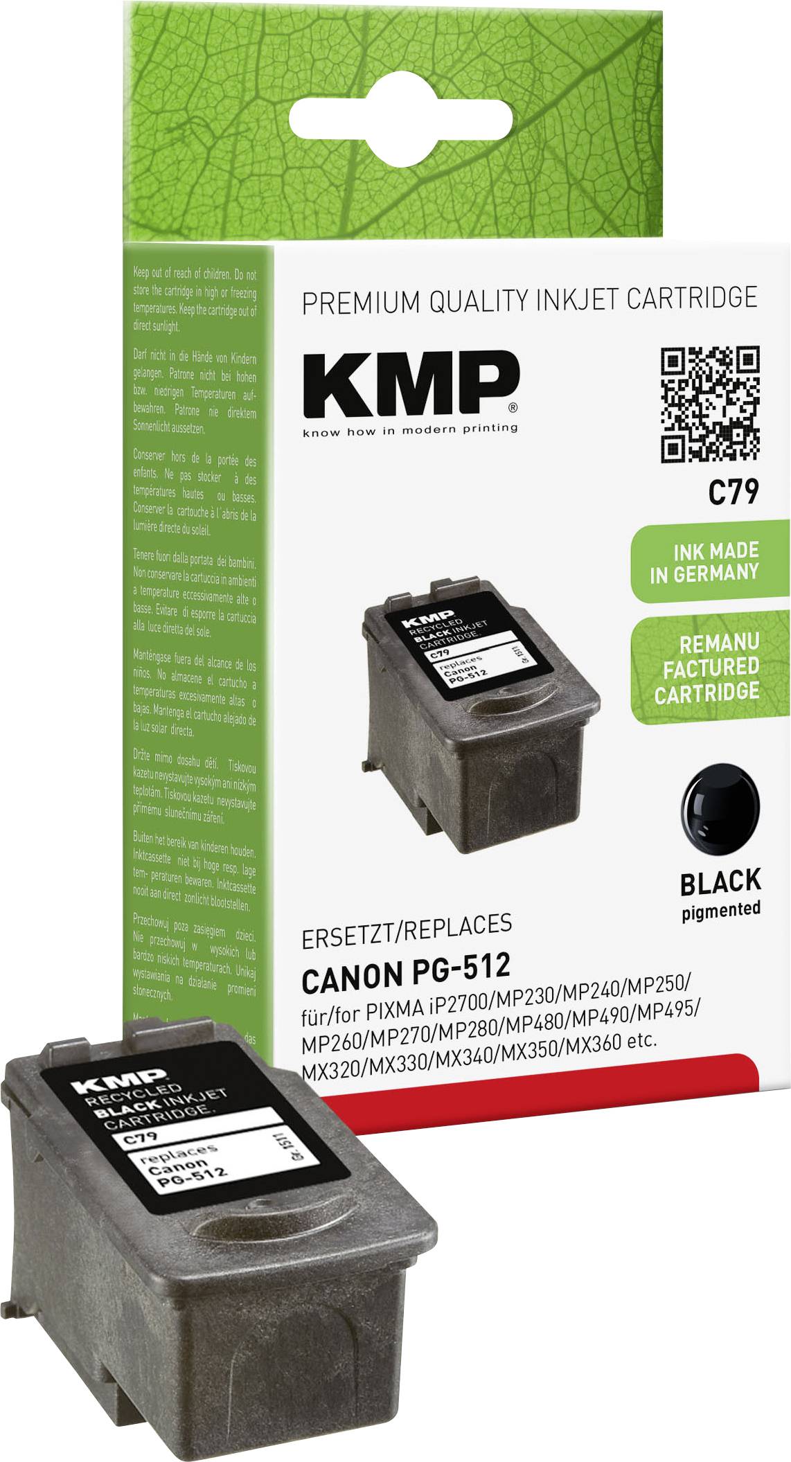 Cartuccia KMP Compatibile sostituisce Canon PG-512 Nero C79 1511,4051-0