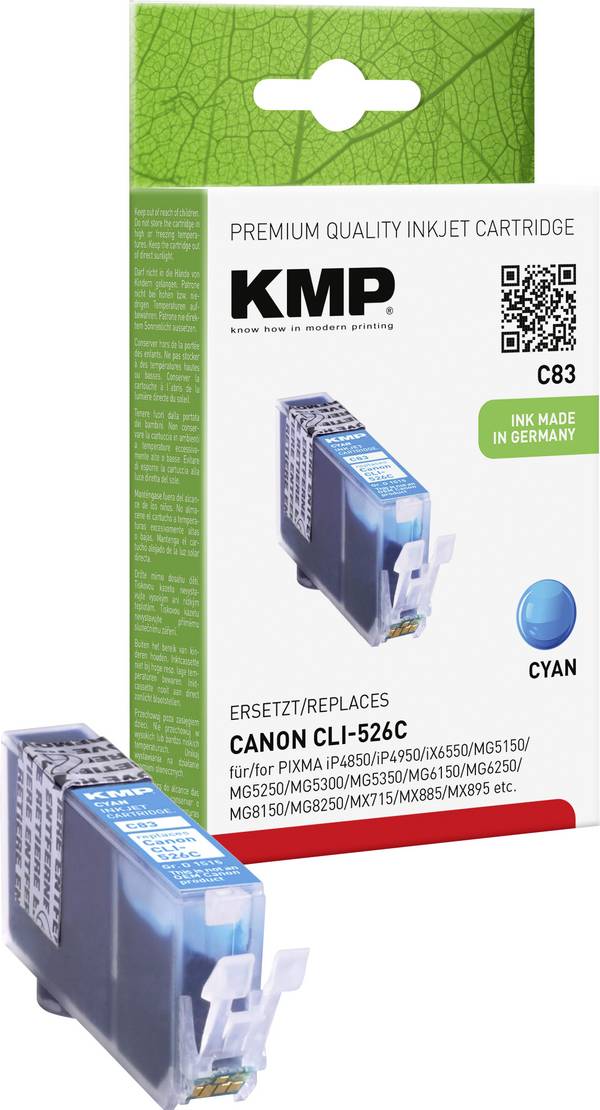 Cartuccia KMP Compatibile sostituisce Canon CLI-526C  Ciano C83 1515,0003