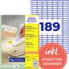Avery-Zweckform L4731REV-25 Etichetta universale 25.4 x 10 mm Carta Bianco 5760 pz. Staccabile Stampante a getto d'inchiostro, Stampante laser, Stampante laser a colori, Fotocopiatrice, Stampante a colori, Dicitura a mano