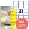 Avery-Zweckform L6023REV-25 Etichetta universale 63.5 x 38.1 mm Carta Bianco 630 pz. Staccabile Stampante a getto d'inchiostro, Stampante laser, Stampante laser a colori, Fotocopiatrice, Stampante a colori, Dicitura a mano