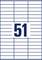 Un numero nero '51' è posto al centro di uno sfondo a strisce bianche.