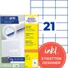 Avery-Zweckform 3652 Etichetta universale 70 x 42.3 mm Carta Bianco 2100 pz. A tenuta permanente Stampante a getto d'inchiostro, Stampante laser, Stampante laser a colori, Fotocopiatrice, Stampante a colori, Dicitura a mano
