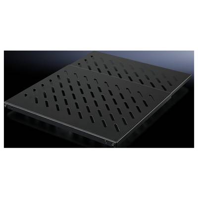 Una piastra metallica nera forata con numerosi tagli obliqui, ideale per la ventilazione o come superficie di appoggio in un contesto tecnico.