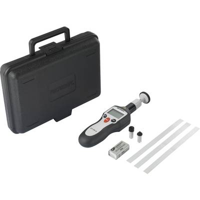 Un set di rifrattometro portatile con custodia rigida. Include il rifrattometro digitale, batterie, cappuccio protettivo e tre strisce.