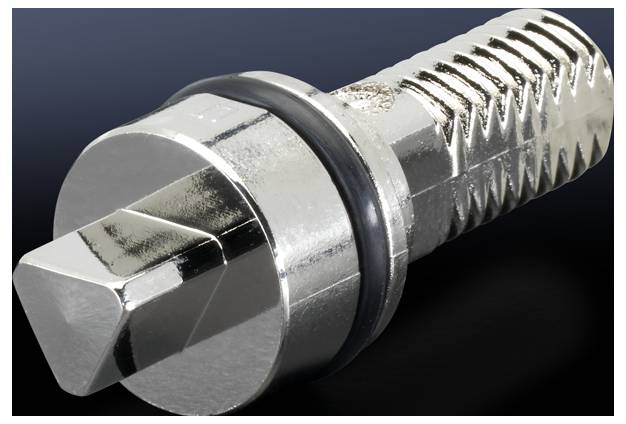 Vite metallica con filettatura dentata e testa esagonale, idonea per applicazioni tecniche o progetti edili.