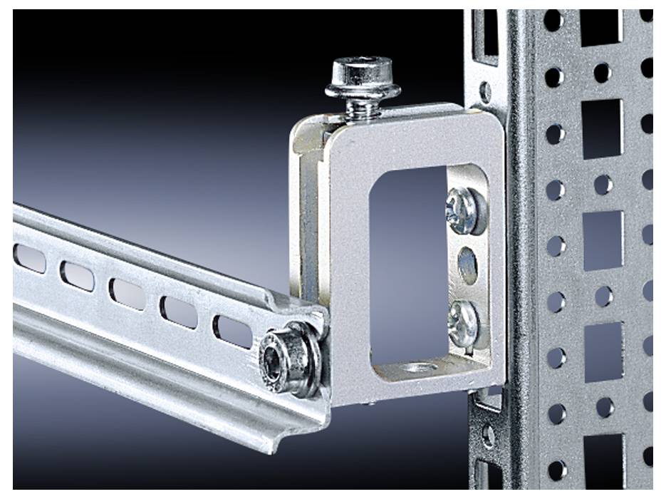 Elemento di connessione metallico: Un elemento metallico a forma di L con viti fissa due traverse metalliche perforate in un angolo stabilito.