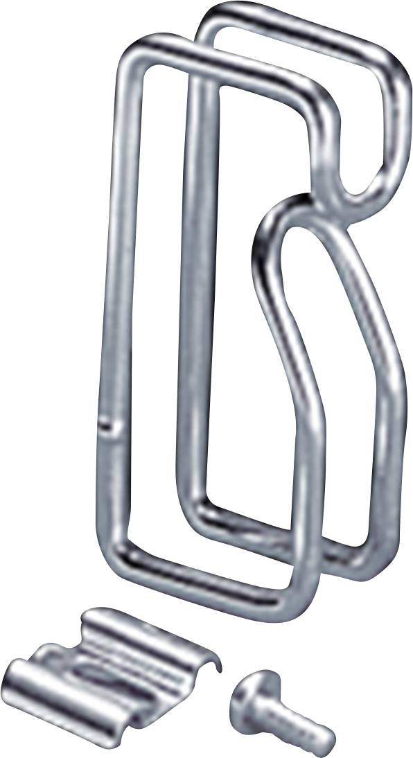 'Gancio metallico a forma di S con apertura, staffa graduata e vite di fissaggio, idoneo per diversi utilizzi di sospensione.'