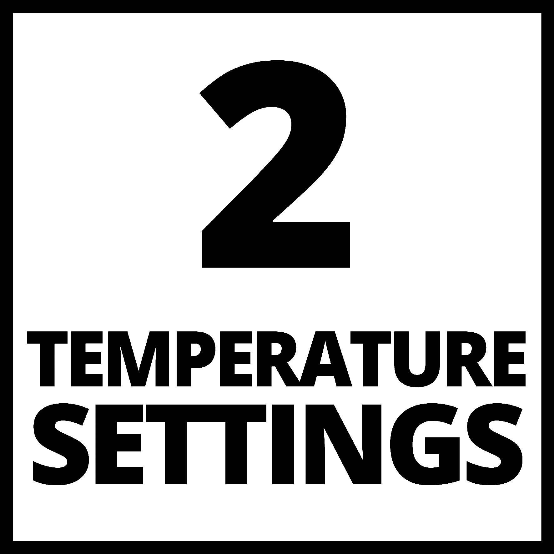 '2 impostazioni di temperatura' indica che il dispositivo dispone di due diverse impostazioni di temperatura.