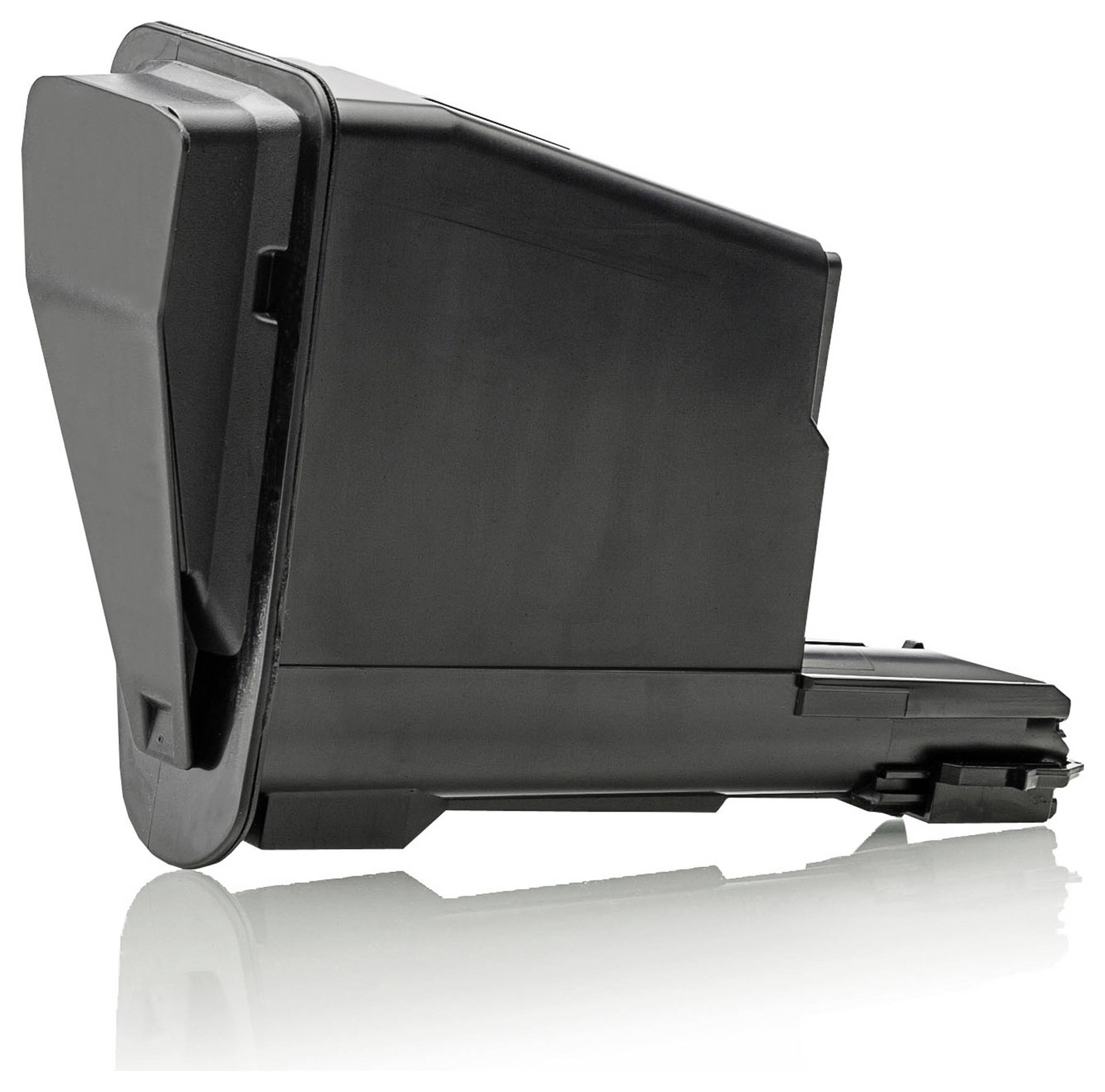 Batteria per laptop rimovibile di colore nero mostrata di profilo su sfondo bianco.