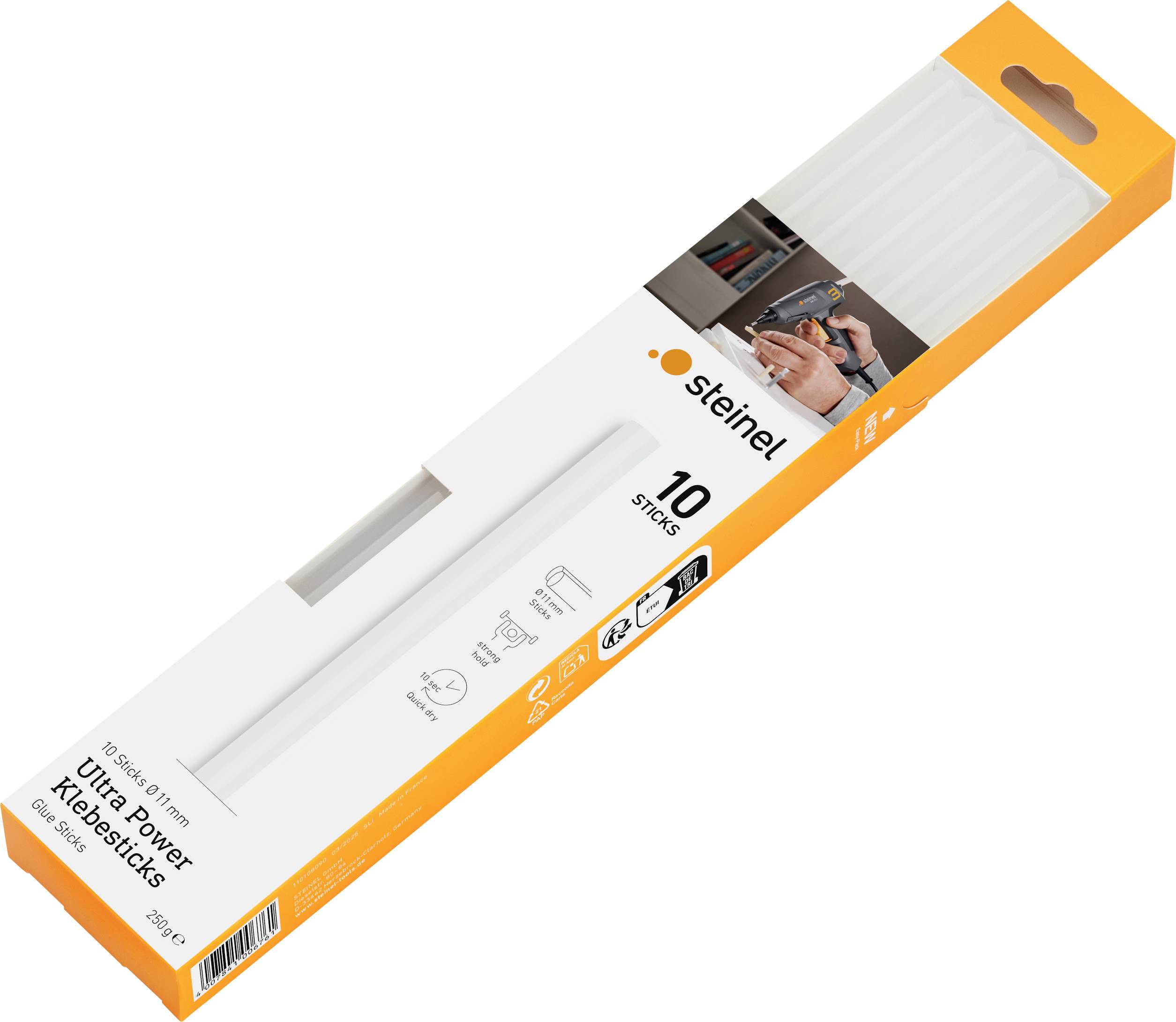 Steinel ULTRA Power Stick colla a caldo 11 mm 250 mm Trasparente 250 g 10 pz.