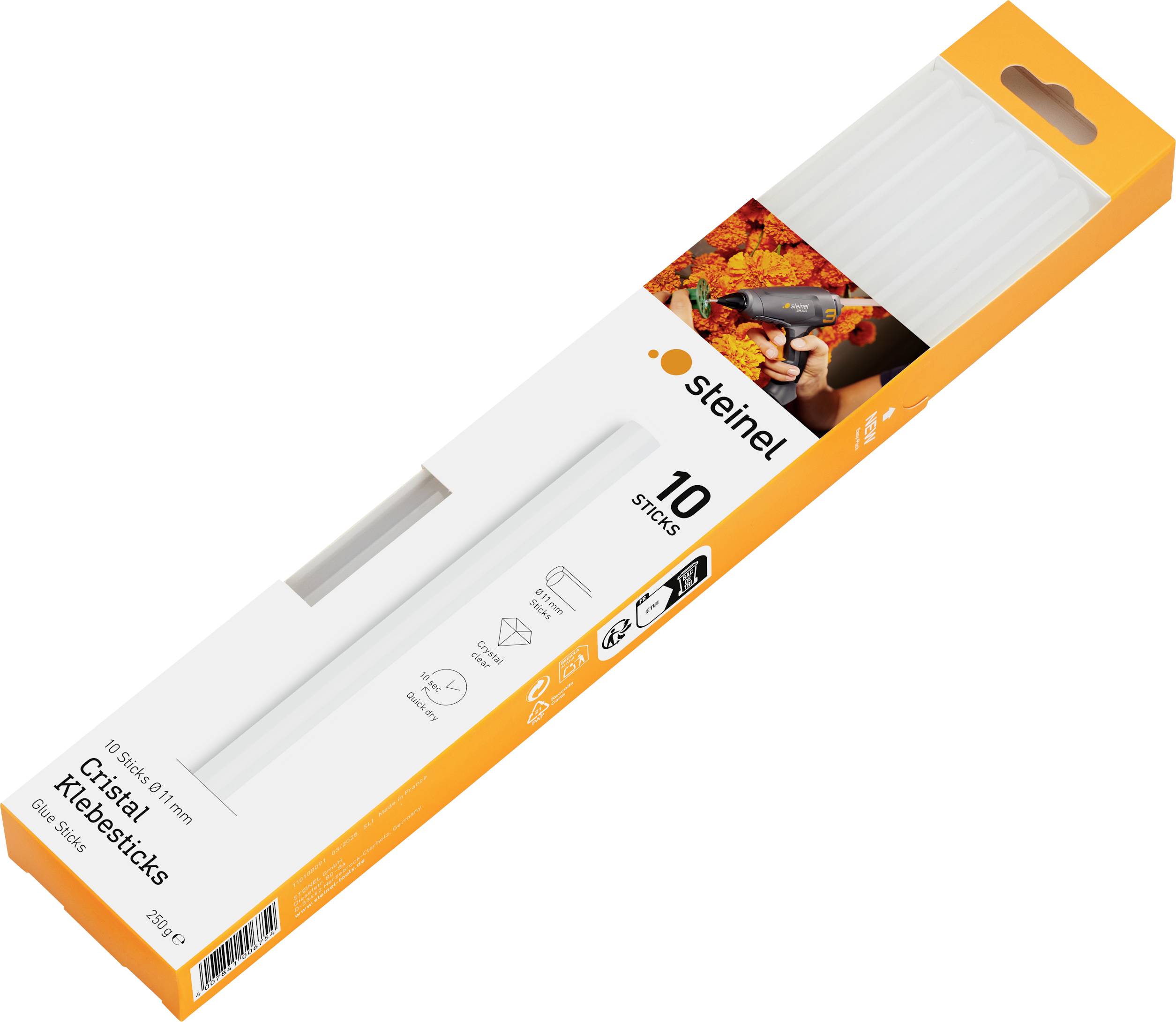 Steinel 006754 Stick colla a caldo 11 mm 250 mm Trasparente 250 g 10 pz.