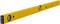Un livello a bolla di colore giallo con due bolle integrate per misurazioni precise di piani orizzontali e verticali.