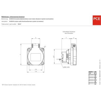 Acquista PCE 109-0b Presa da pannello IP54 Blu da Acquista PCE 109-0b Presa da pannello IP54 Blu da