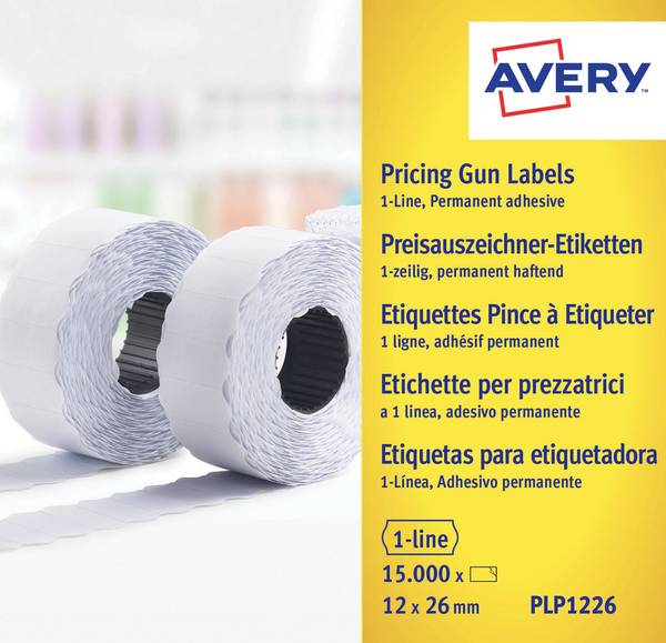Avery-Zweckform Etichetta per prezzo PLP1226 A tenuta permanente Larghezza etichette: 26 mm Altezza etichette: 12 mm Bianco 15000 pz.