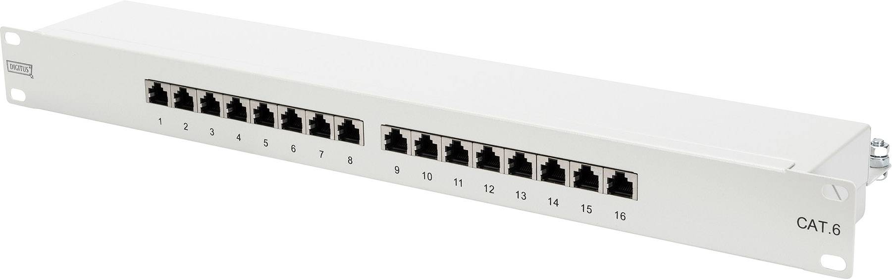 Digitus DN-91616S 16 Porte Patchpanel di rete 483 mm (19") CAT 6 1 U Grigio senza connettori