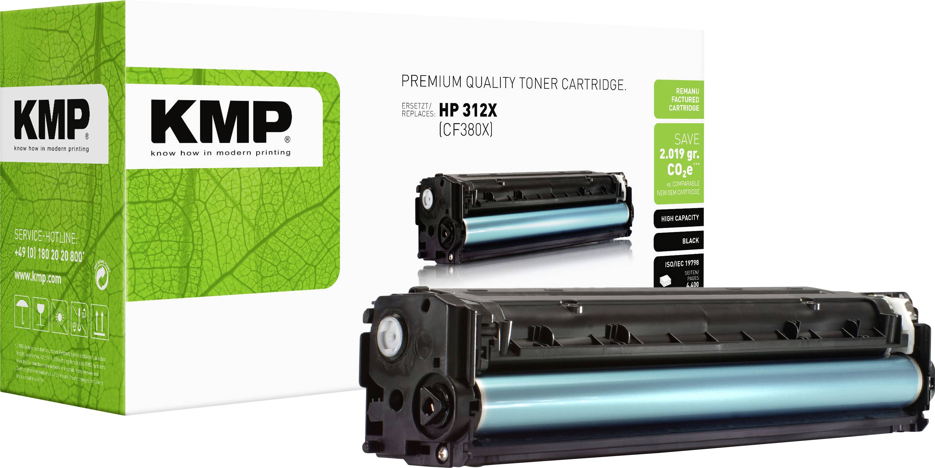 KMP Toner sostituisce HP 312X, CF380X Compatibile Nero 4400 pagine H-T189 2528,3000