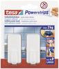 tesa POWERSTRIPS Gancio adesivo grande Classic Bianco Contenuto: 2 pz.