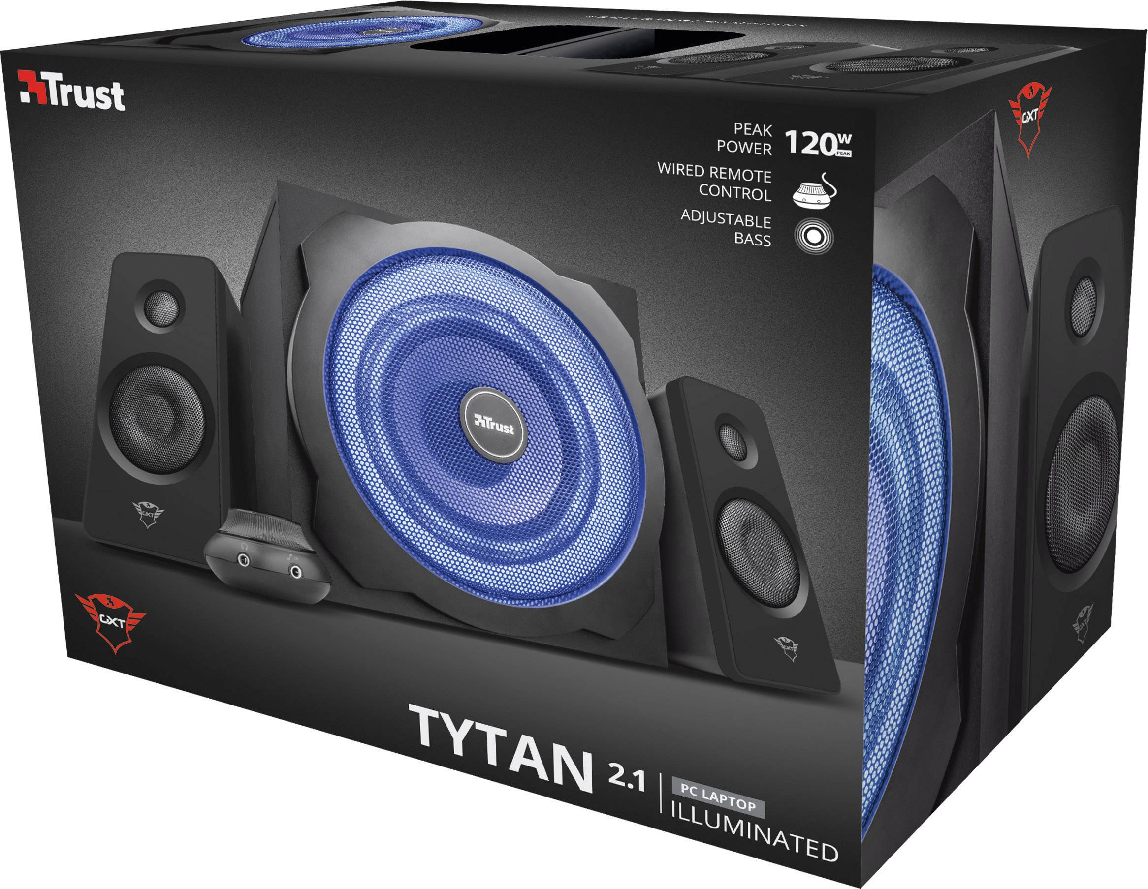 Trust GXT 628 2.1 Tytan LED 2.1 Altoparlante per PC Cablato 120 W Nero, Blu-4