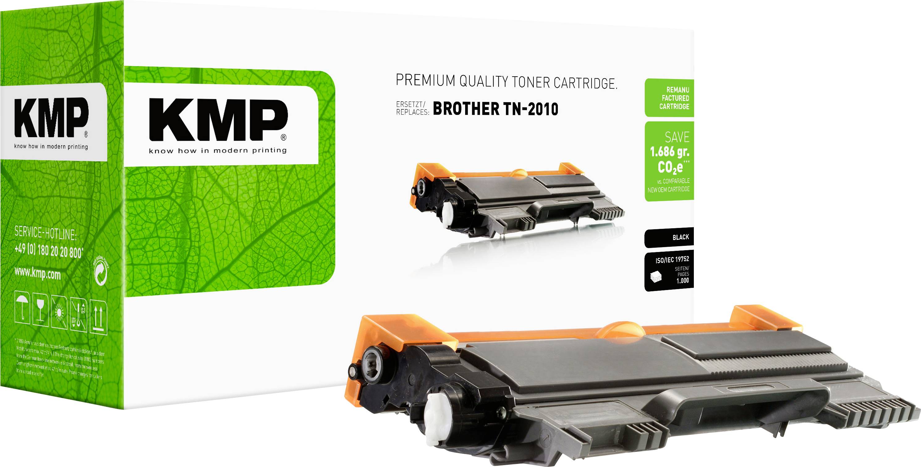 KMP Toner sostituisce Brother TN-2010, TN2010 Compatibile Nero 1000 pagine B-T73 1257,0000
