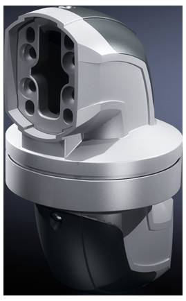 Spina elettrica in un design moderno grigio. La spina ha più slot e una struttura compatta e robusta.