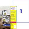 Avery-Zweckform L4775-100 Etichetta a pellicola 210 x 297 mm Pellicola in poliestere Bianco 100 pz. A tenuta permanente Stampante laser a colori, Stampante laser, Stampante a colori, Fotocopiatrice, Dicitura a mano
