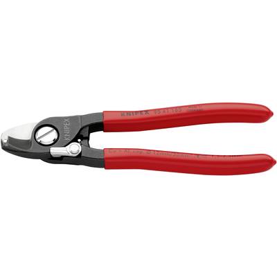 Tronchese Knipex rossa su sfondo bianco, idonea al taglio di cavi in rame e alluminio fino a 12 mm di diametro.
